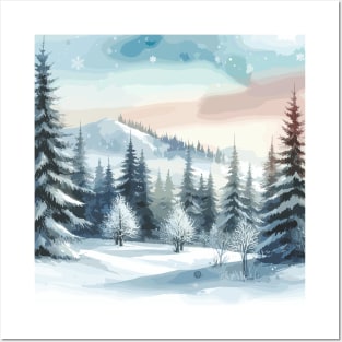 Winter Mountain Winter Landscape Posters and Art